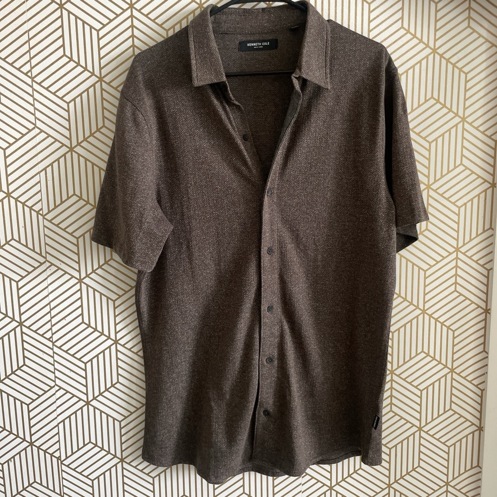 brown button down